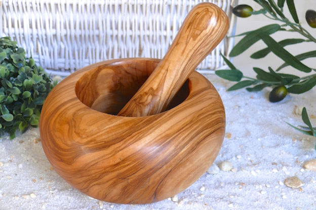 Morter med Støder i Oliventræ