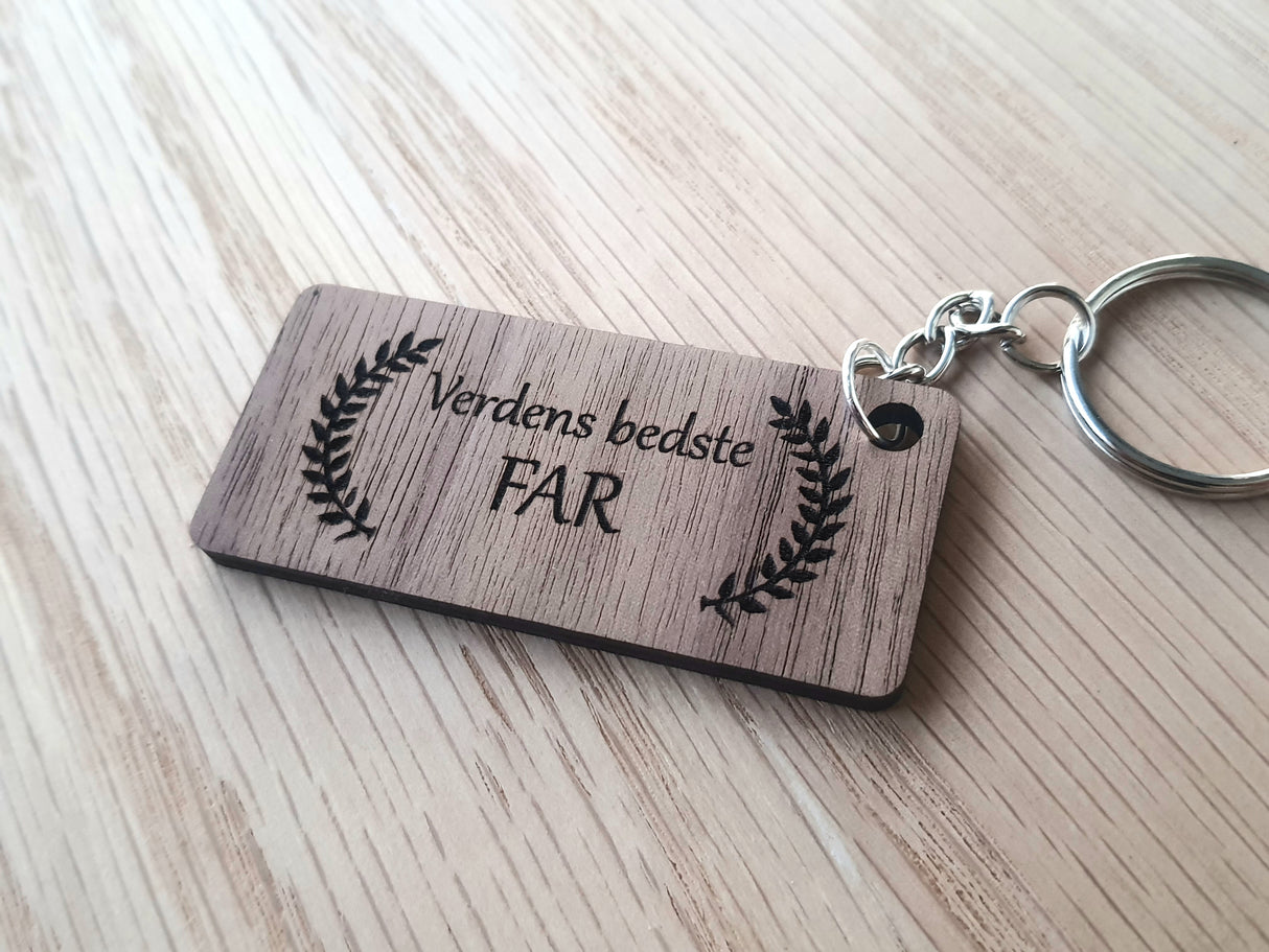 Nøglering i valnøddetræ - Verdens bedste far