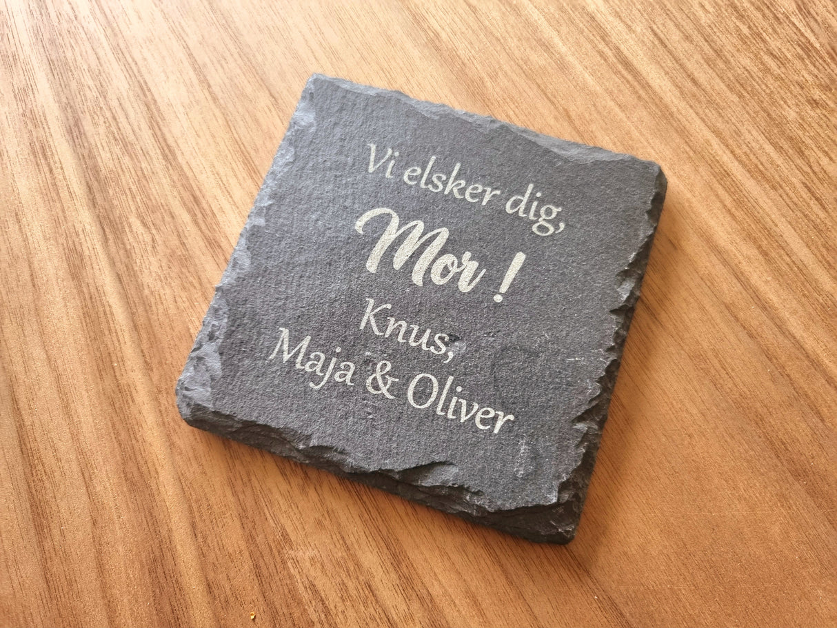 Rustic personlig skifer bordskåner – design selv