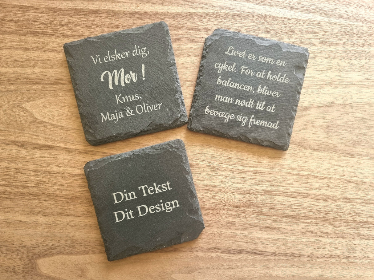 Rustic personlig skifer bordskåner – design selv