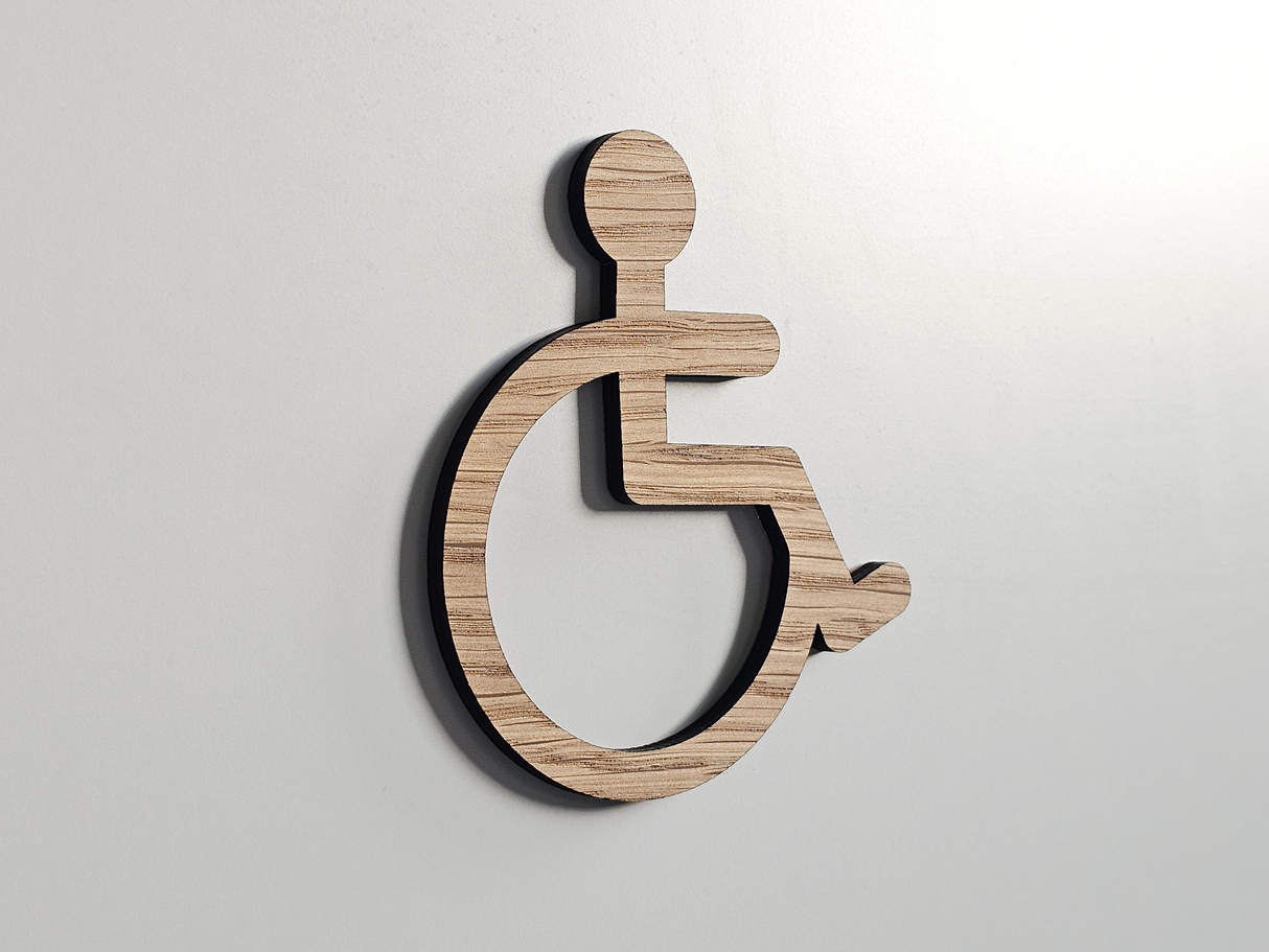 Handicap Toilet piktogram i træ - Toilet skilt