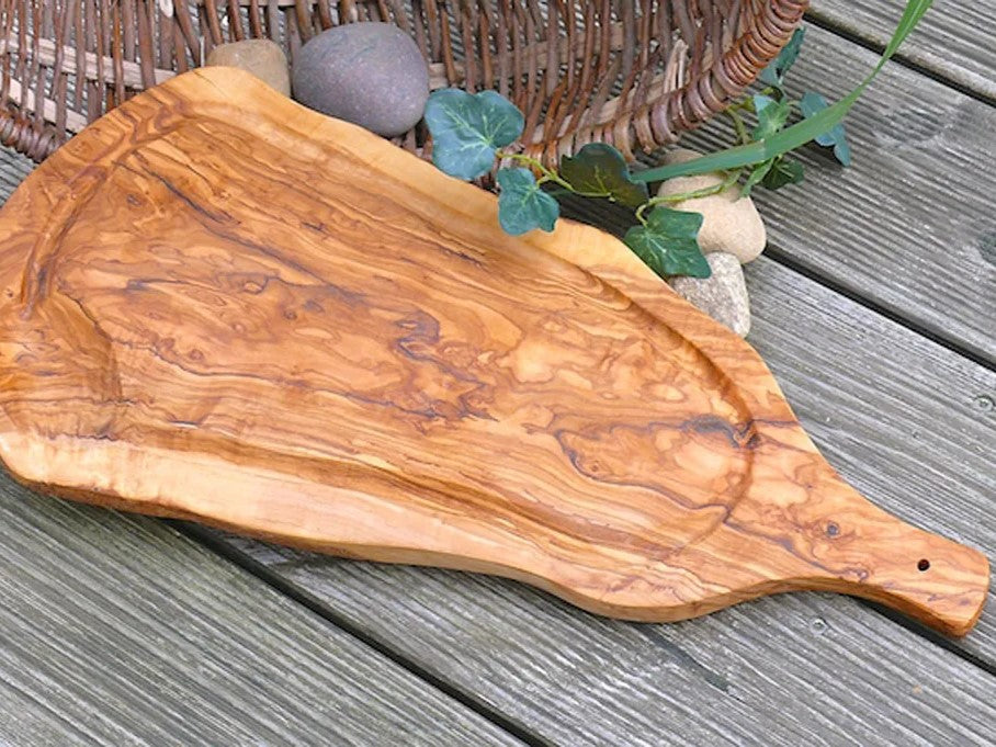 Skærebræt med saftrille og håndtag