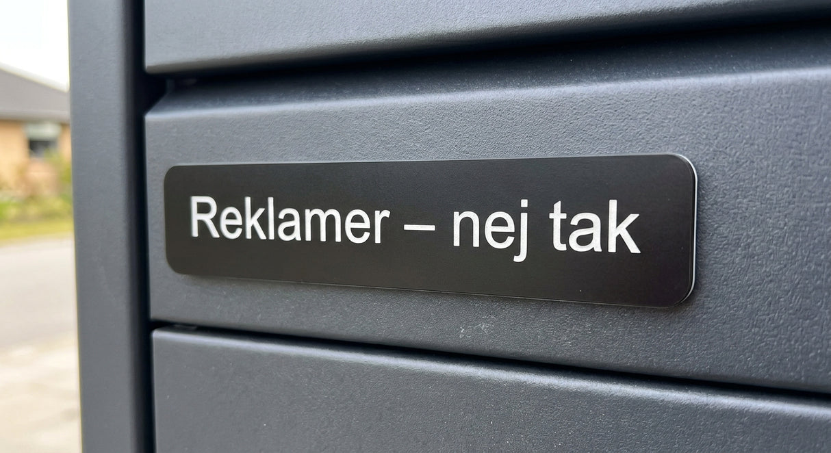 Reklamer nej tak skilt til postkasse