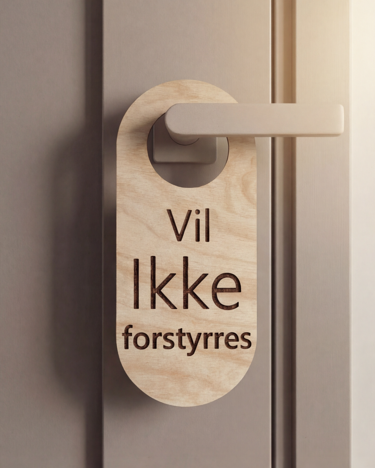 Vil ikke forstyrres - Dørhænger i træ