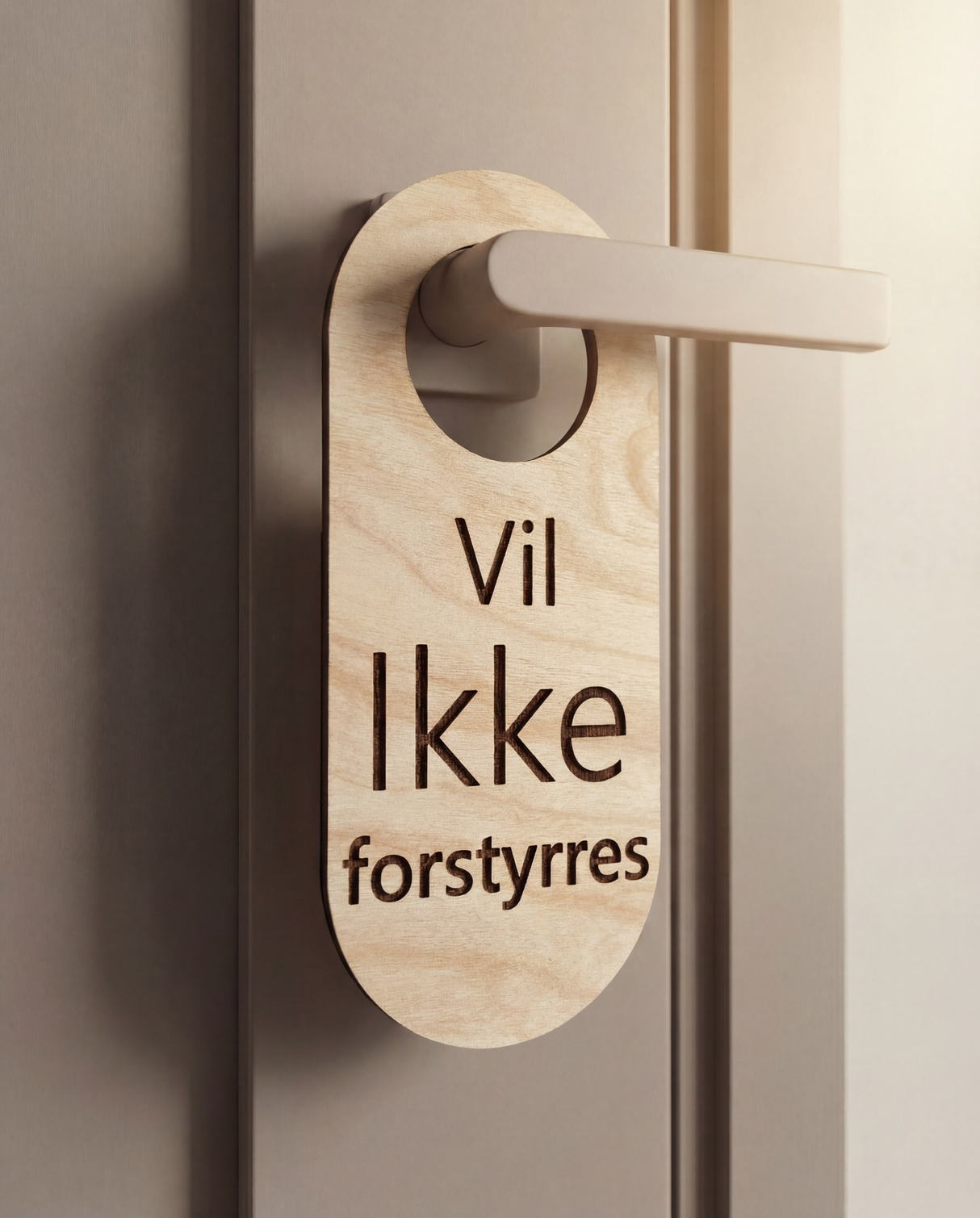 Vil ikke forstyrres - Dørhænger i træ