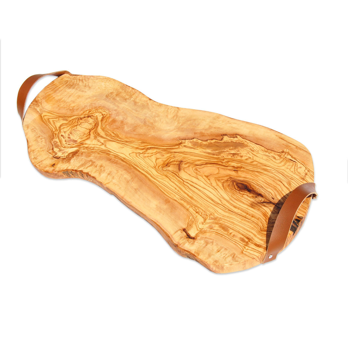 Serveringsbræt med læderhåndtag