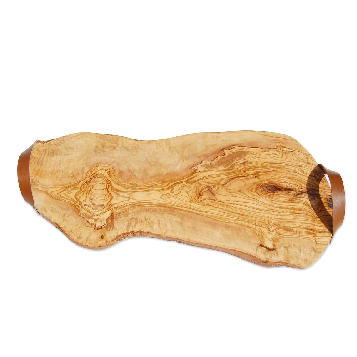 Serveringsbræt med læderhåndtag