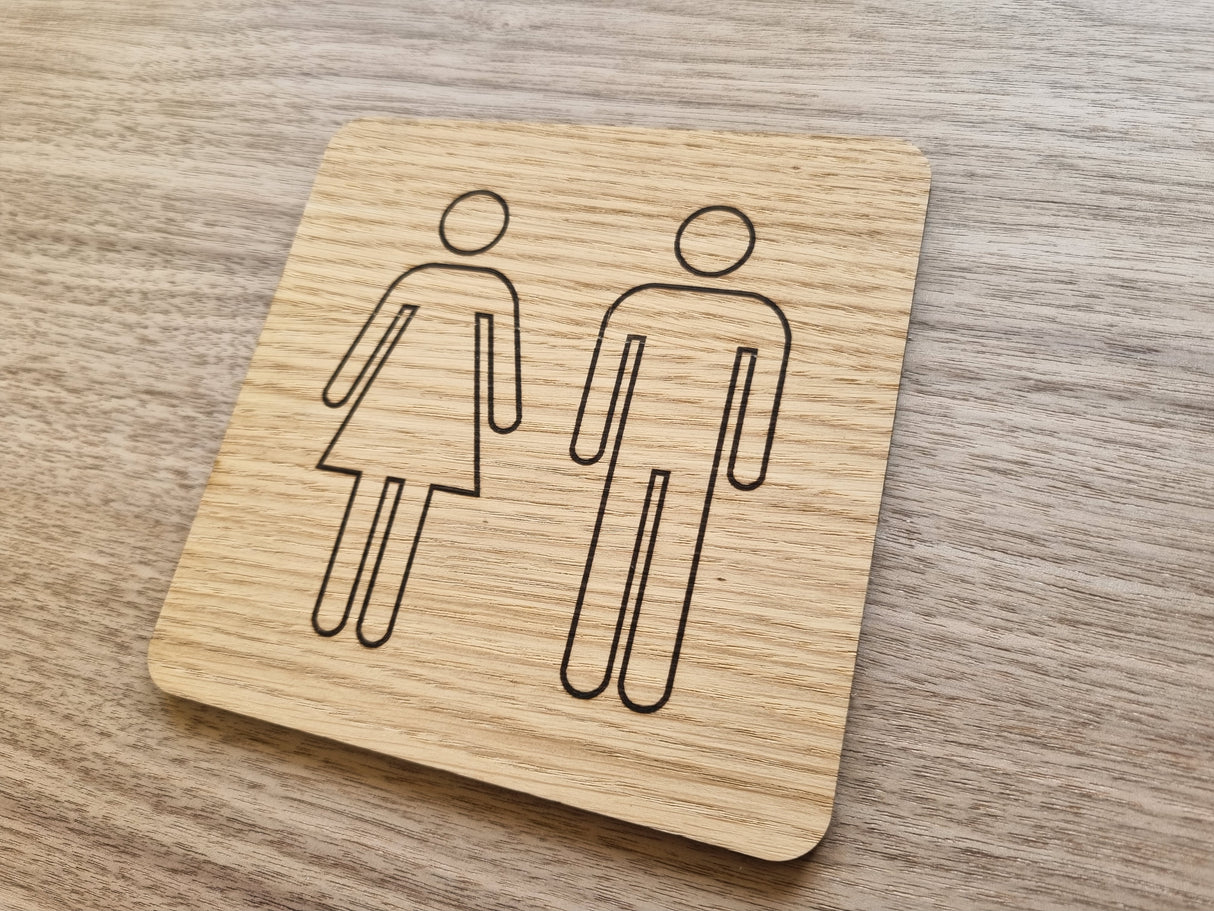 Herre og dame Toiletskilt - Design A