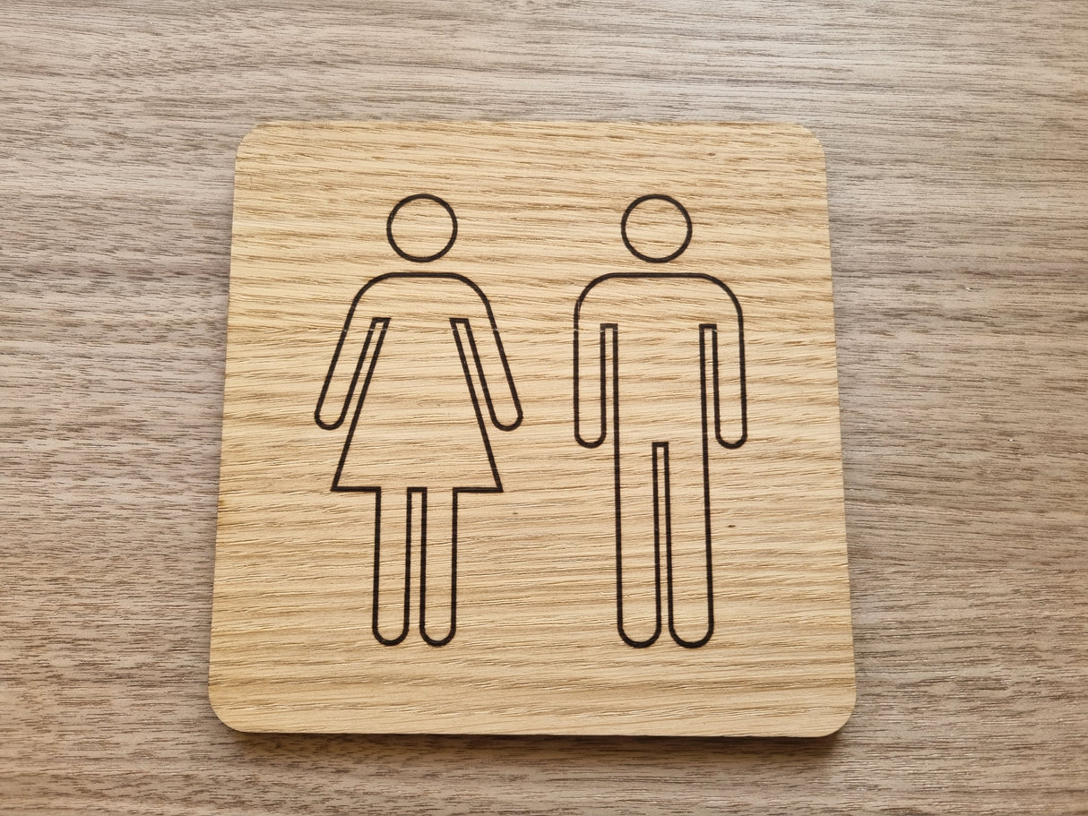 Herre og dame Toiletskilt - Design A