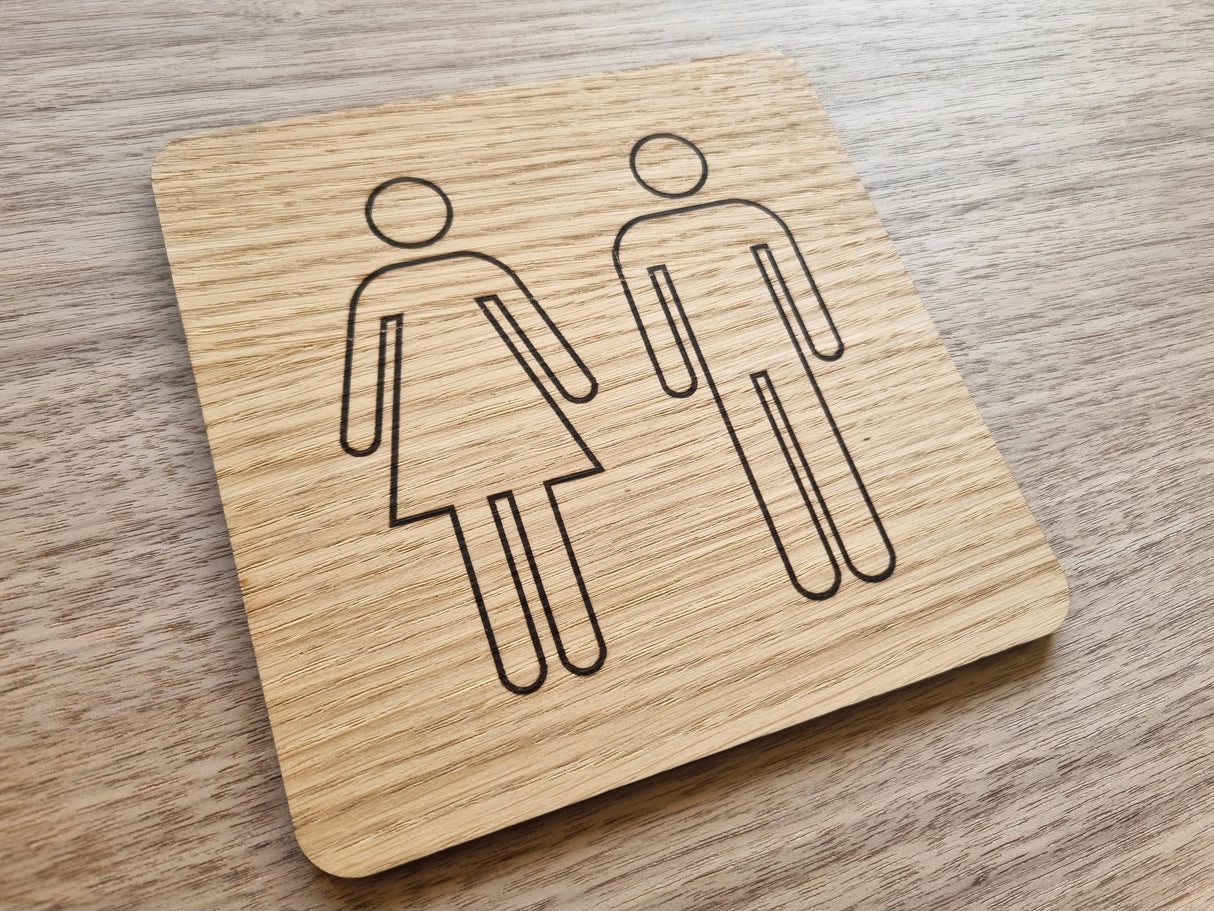 Herre og dame Toiletskilt - Design A