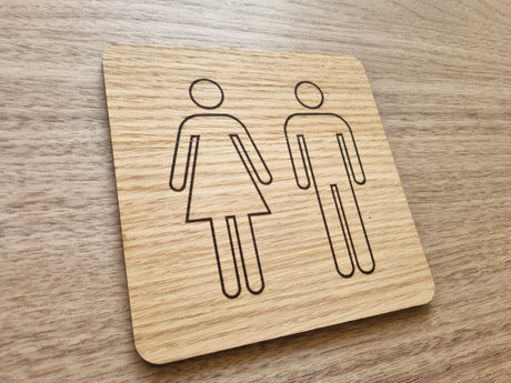 Herre og dame Toiletskilt - Design A