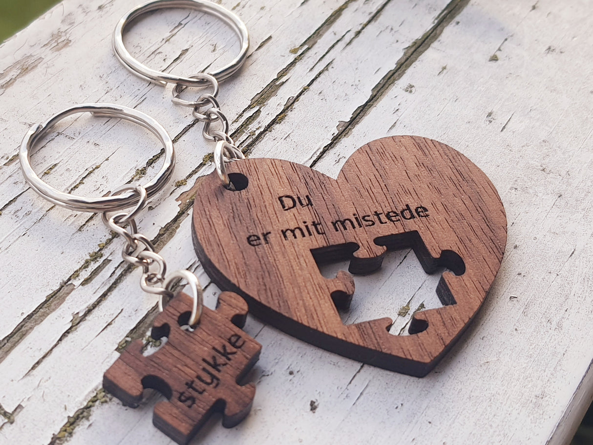 Du er mit mistede stykke nøgleringe til par med indgravering - Gave til Ham/Gave til Hende