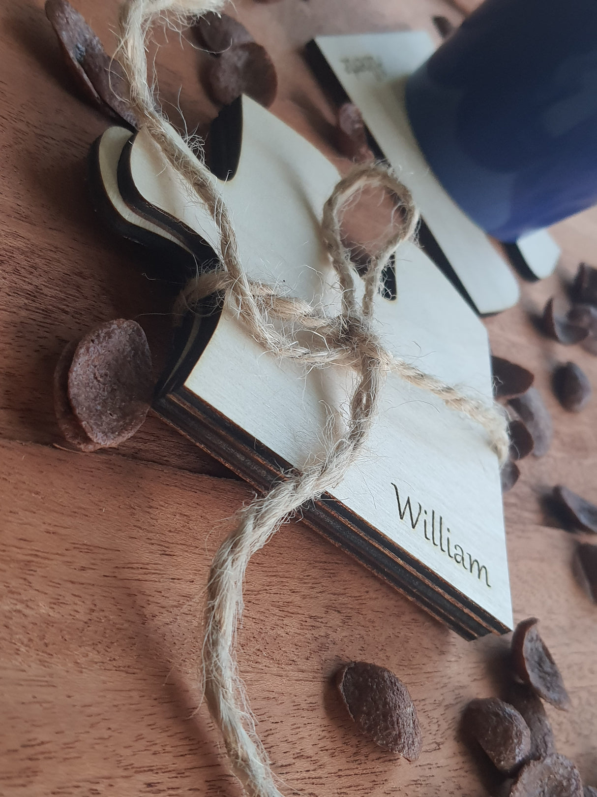 4 x Puslespil bordskåner i træ med personlig gravering- ølbrikker - Coasters