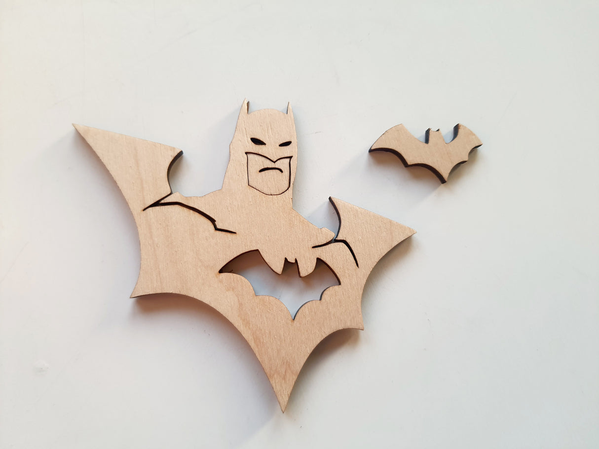 Vægdekoration til børneværelset i træ - Batman