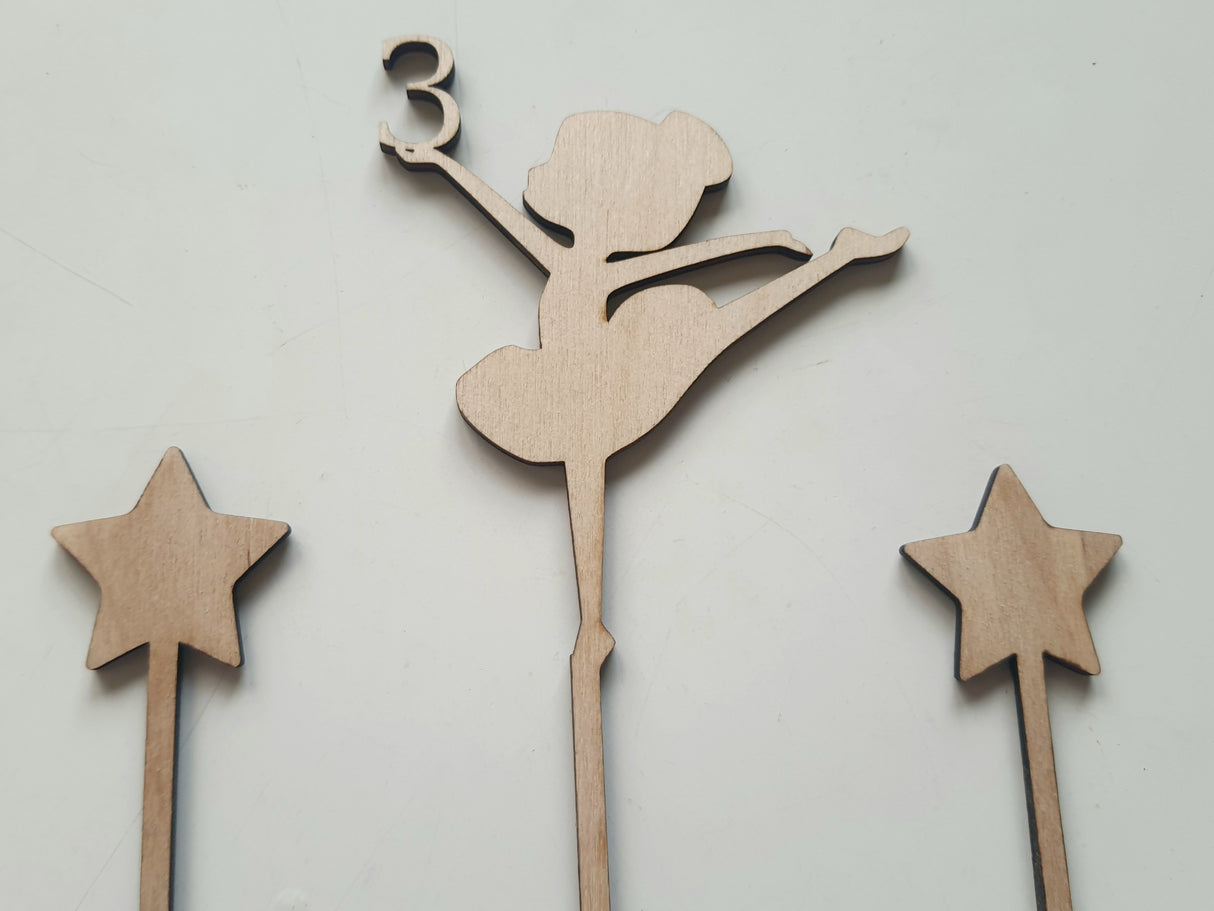 Personlig Kage topper til fødselsdag med alder og stjerne