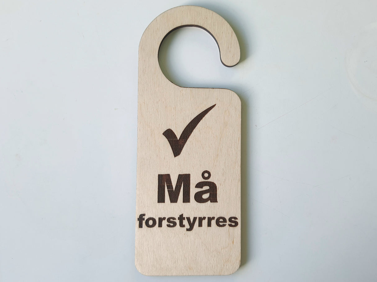 Må forstyrres - Dørhænger i træ