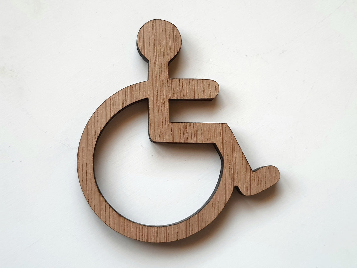 Handicap Toilet piktogram i træ - Toilet skilt