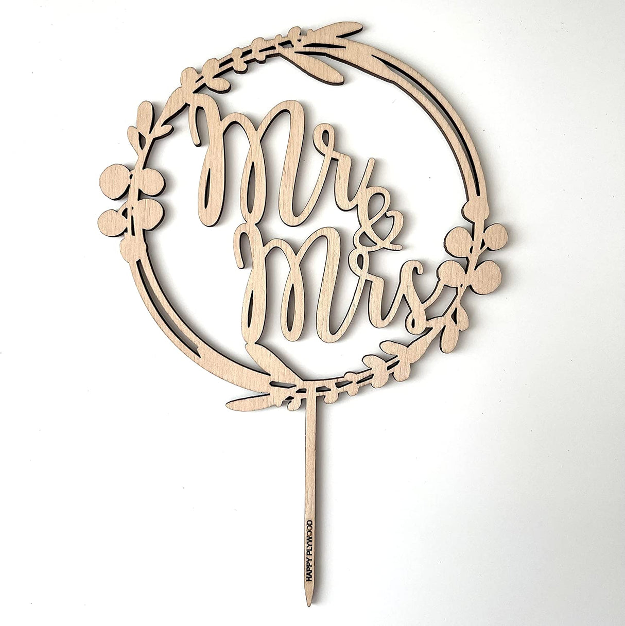Bryllupskage topper Hr. og fru i træ - Mr. & Mrs. - Kagedekoration/ Kagepynt