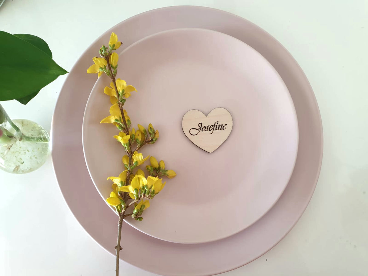 Hjerte - Bordkort i træ