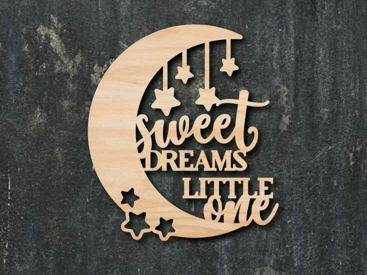Sweet dreams little one - Vægdekoration til børneværelset i træ