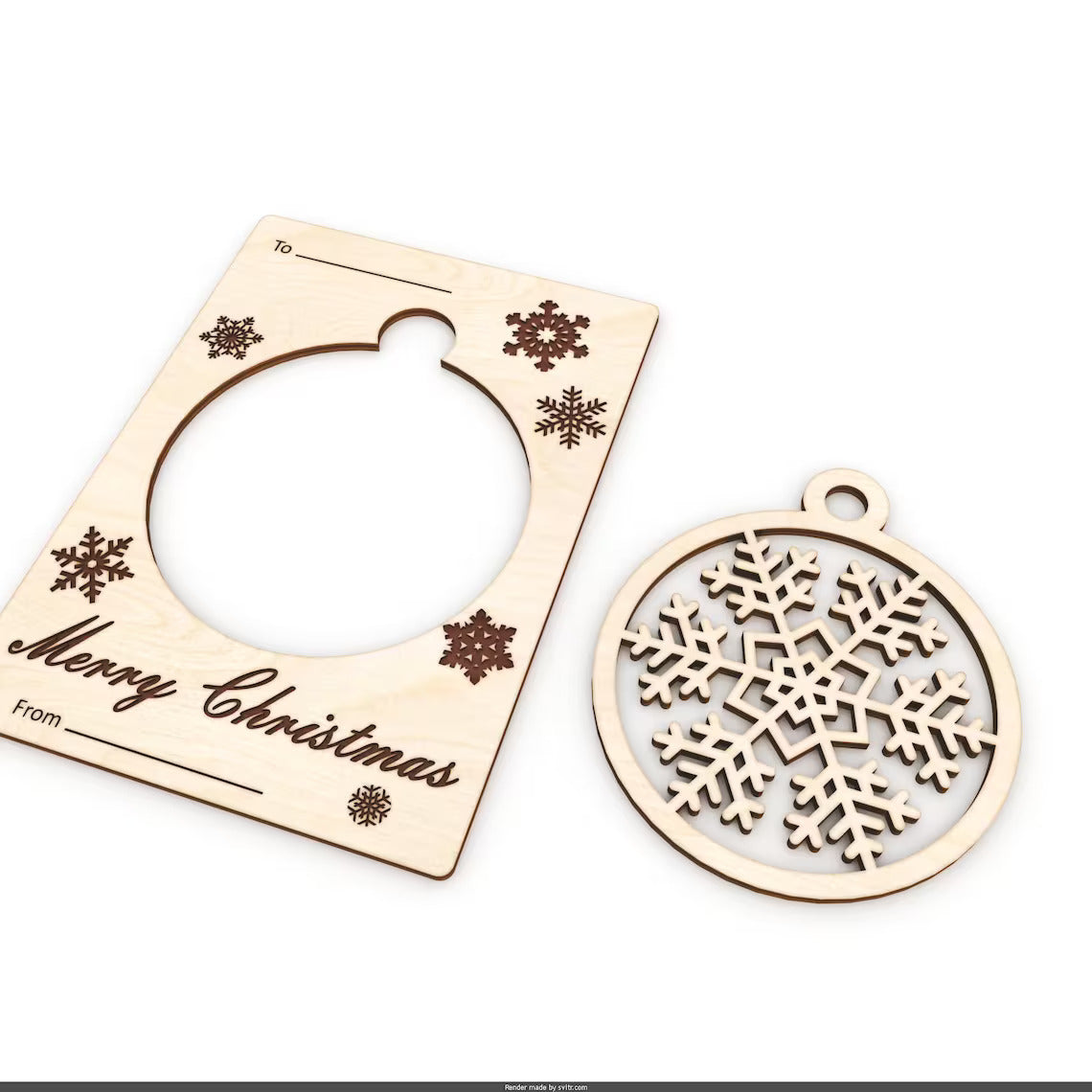 Personlig Julekort med Julekugle/Julepynt - valgfrit tekst