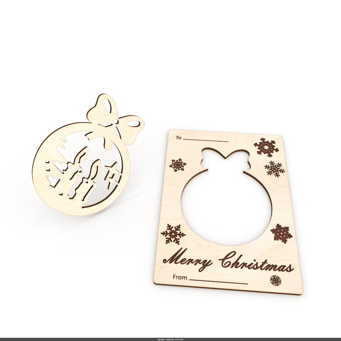 Personlig Julekort med Julekugle/Julepynt - valgfrit tekst