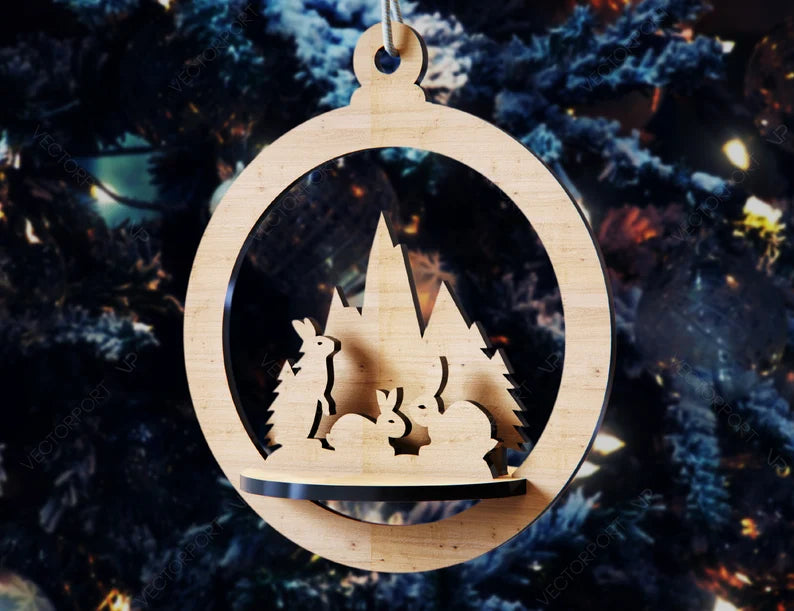 3 Smukke 3D julekugler i træ ⌀10cm - julepynt - juledekoration