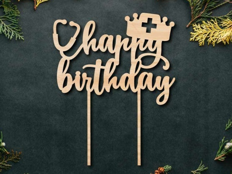 Sygeplejerske Fødselsdag Kage topper - Kagedekoration/ Kagepynt