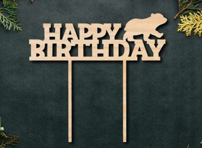 Lille bjørn Fødselsdag Kage topper - Kagedekoration/ Kagepynt