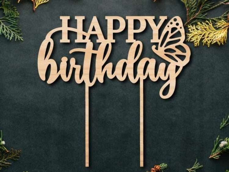 Sommerfugl Fødselsdag Kage topper - Kagedekoration/ Kagepynt