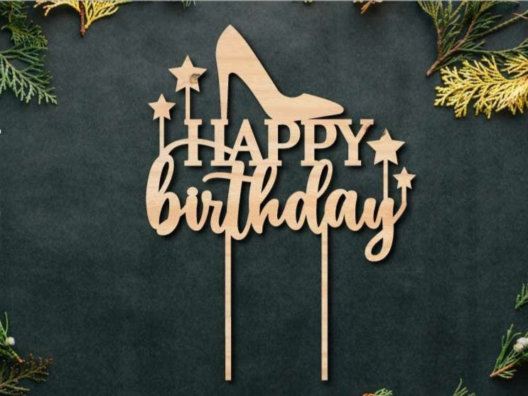 Høj hæle Fødselsdag Kage topper - Kagedekoration/ Kagepynt