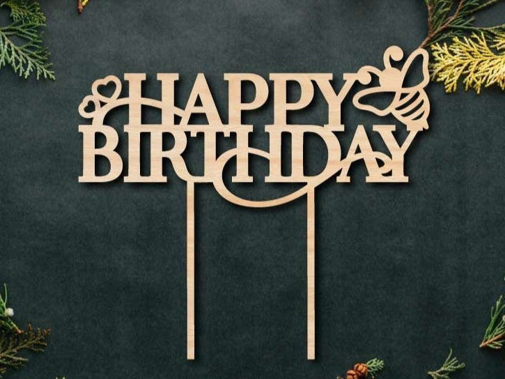 Bi Fødselsdag Kage topper - Kagedekoration/ Kagepynt