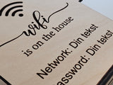 Personlig WiFi-skylt - Wifi finns på huset - med/utan stativ