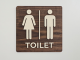 Toilet Skilt i Træ med Tekst