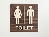 Toiletskilt i Træ med Tekst