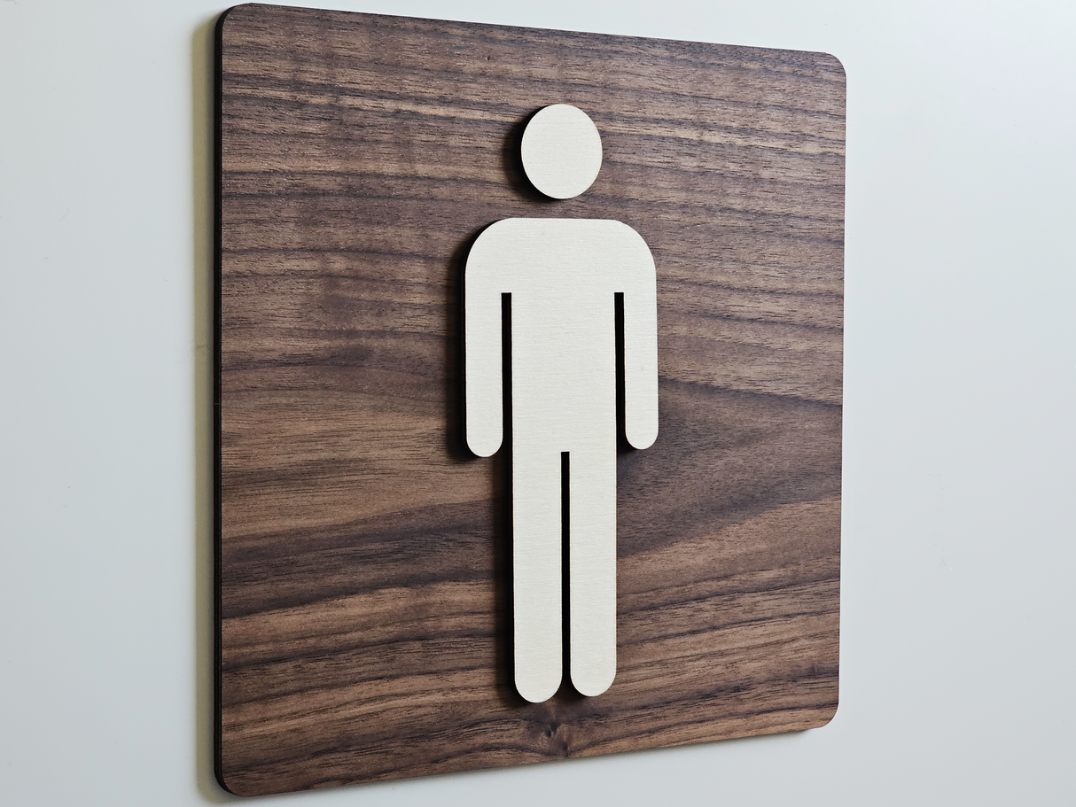 Herretoilet Skilt i Træ