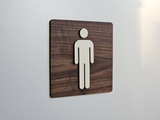 Herretoilet Skilt i Træ