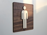 Herretoilet Skilt i Træ
