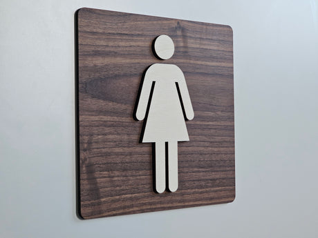 Dametoilet Skilt i Træ