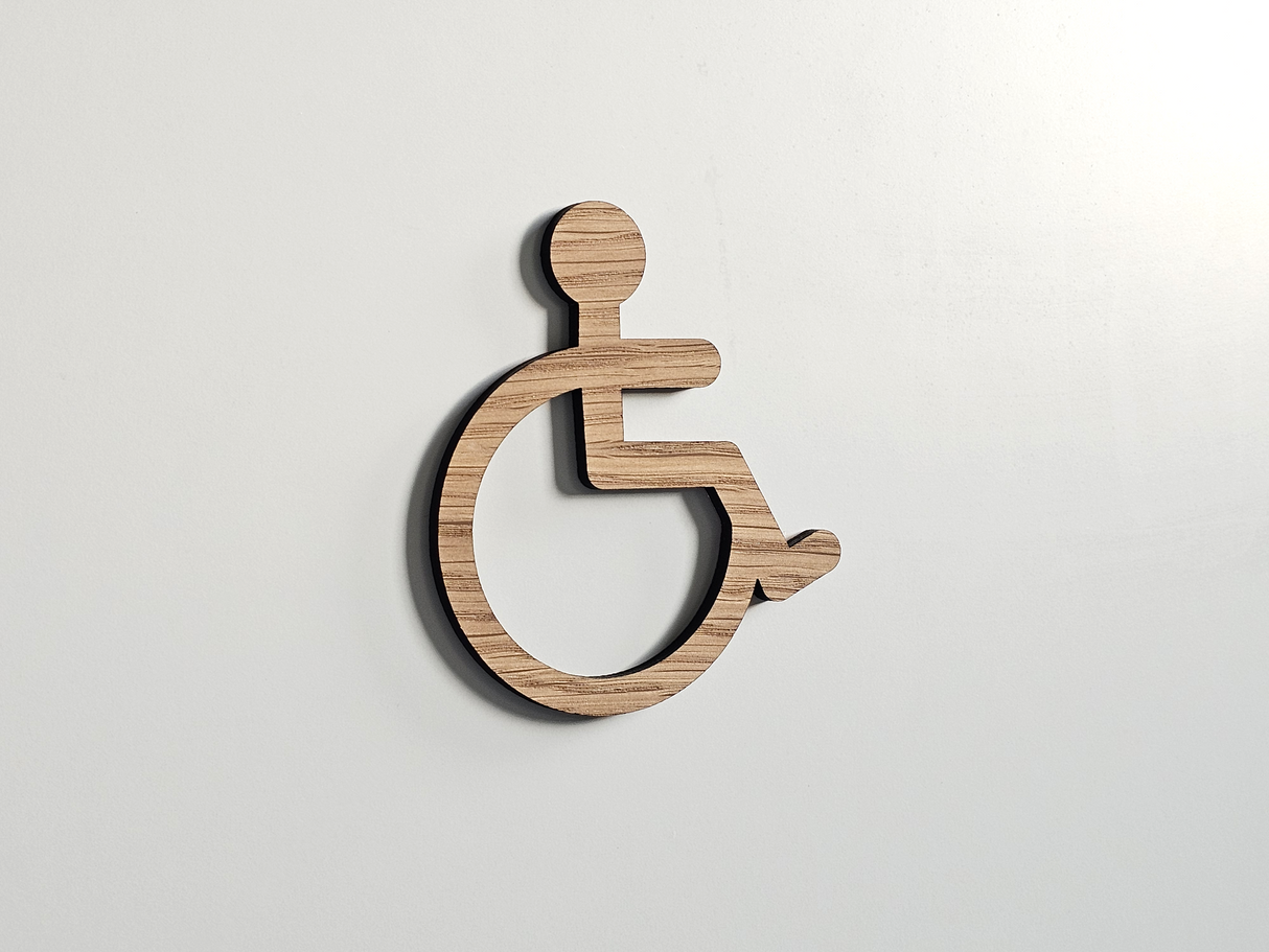 Handicap Toilet piktogram i træ  - Toilet skilt