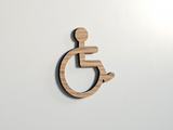 Handicap Toilet piktogram i træ  - Toilet skilt