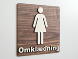 Elegant Dame Omklædningsrum skilt I valnød- og poppeltræ