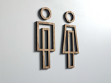 Toiletskilt i egetræ – Skagen | Dame og herre