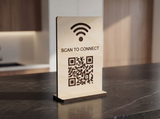 Scan to connect - WiFi skilt i træ