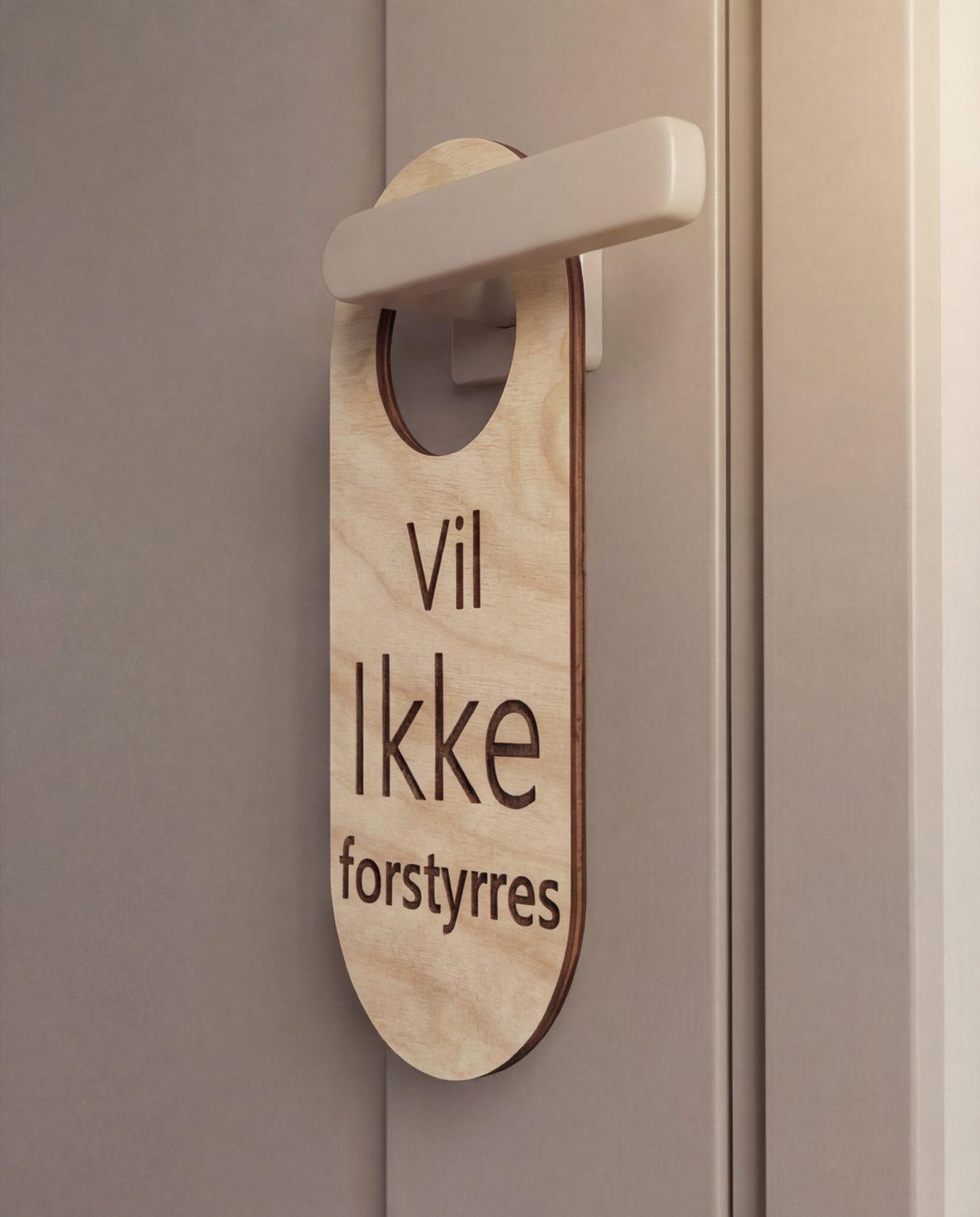 Vil ikke forstyrres - Dørhænger i træ