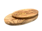 Oval formet Serveringsbræt til morgenmad eller snack i oliventræ