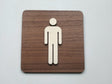  Herretoilet skilt i træ front