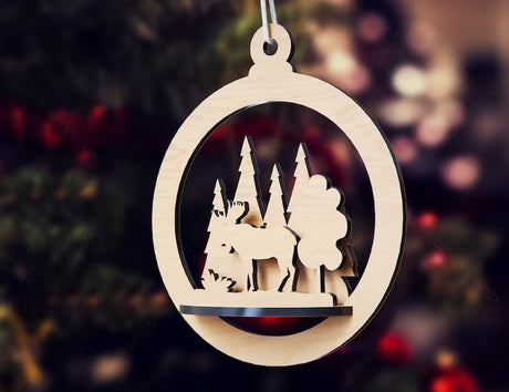 3 Smukke 3D julekugler i træ ⌀10cm - julepynt - juledekoration